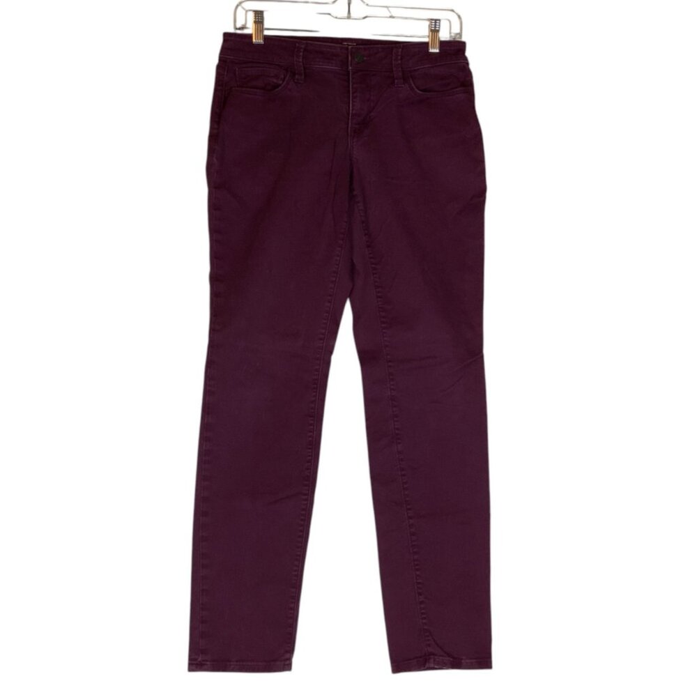 Ann Taylor Loft Curvy Skinny Jeans Womens Size 27/4 Burgundy Cotton Spandex